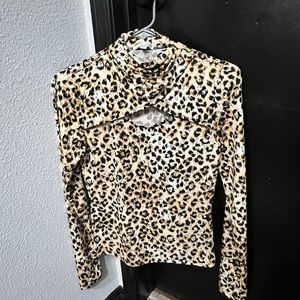 Haute Monde Leopard Turtle Neck Shirt